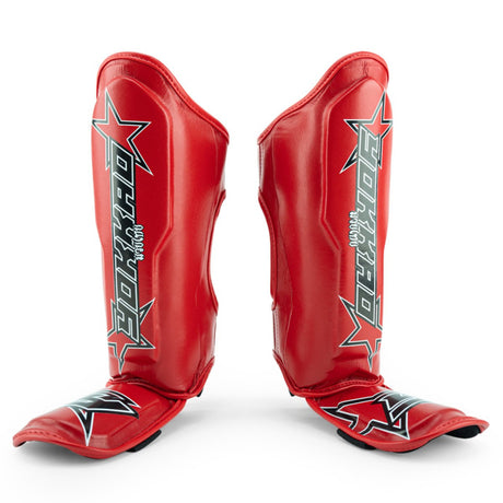 Yokkao Institution Shin Guards - Microfiber - Red