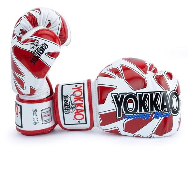 Yokkao - Limited Edition - Broken Bokshandschoenen - Echt Leer - Wit/Rood