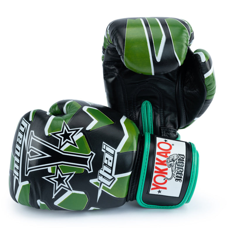 Yokkao - Limited Edition - Broken Bokshandschoenen - Echt Leer - Zwart / Groen
