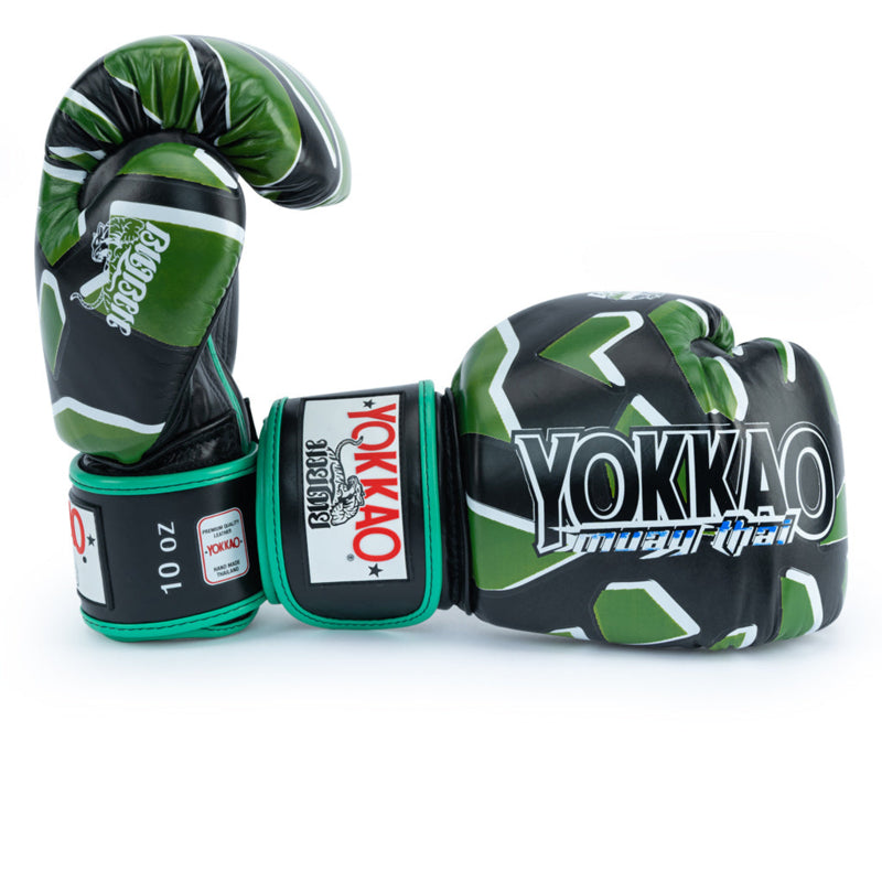 Yokkao - Limited Edition - Broken Bokshandschoenen - Echt Leer - Zwart / Groen