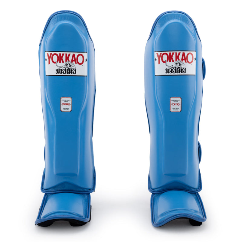 Yokkao Matrix Shin Guards - Leather - Blue Nobility
