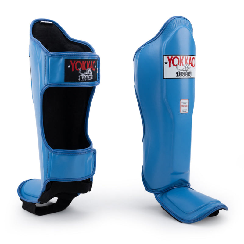 Yokkao Matrix Shin Guards - Leather - Blue Nobility