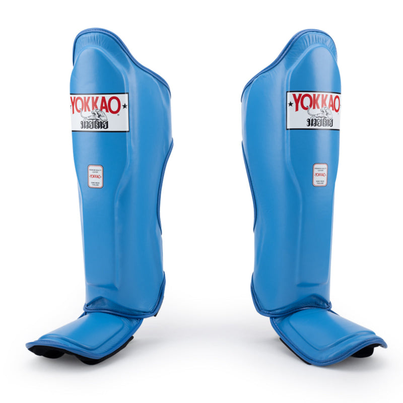 Yokkao Matrix Shin Guards - Leather - Blue Nobility