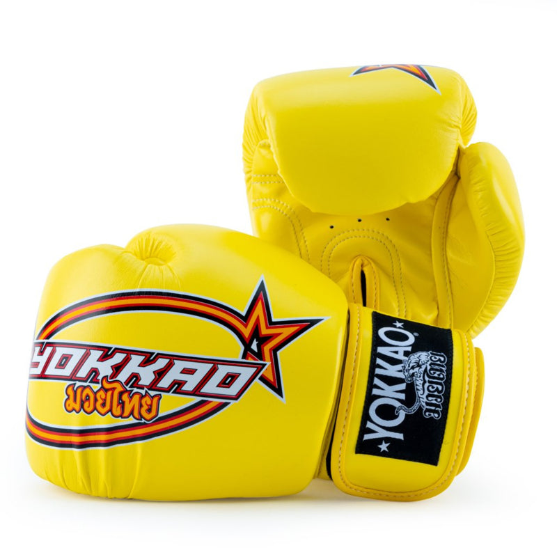 Yokkao Vertikale Boxhandschuhe - Mikrofaser Leder - Gelb
