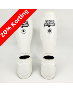 Danger Thai Pro Shin Guards - Leather - White