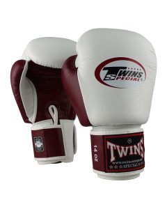 Twins Boxing Gloves - BGVL 3 - White / Wine red