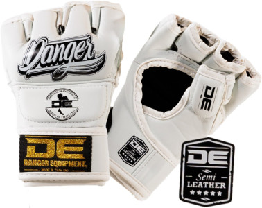 Danger Competition MMA Gloves - Semi-Leather - White