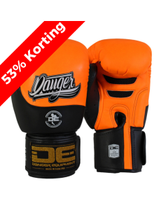 Danger Evolution Black Wrist Boxing Gloves - Semi Leather - Orange/Black