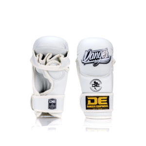 Danger MMA Sparring Gloves - semi leather - White