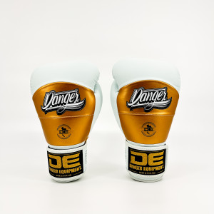 Danger Reborn Boxing Gloves - microfiber - White/Gold