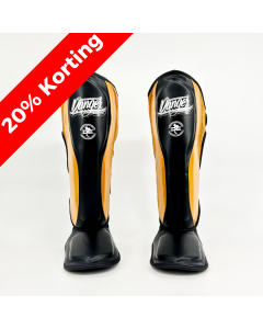 Danger Reborn Shin Guards - Leather - Black/Gold