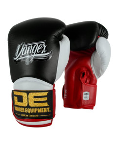 Danger Rocket 5.0 Boxing Gloves - Leather - Black/White/Red