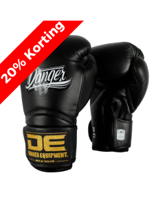 Danger Rocket Boxing Gloves - Leather - Black