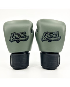 Danger Supermax Boxing Gloves - Army Edition - Leather - Army Green