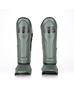 Danger Supermax Shin Guards - Army Edition - Leather - Army Green