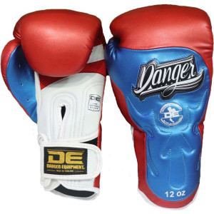 Danger Ultimate Fighter American Hero Boxing Gloves -Semi-leather - Red/White/Blue
