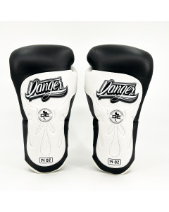 Danger Ultimate Fighter Boxing Gloves - Leather - Black/White