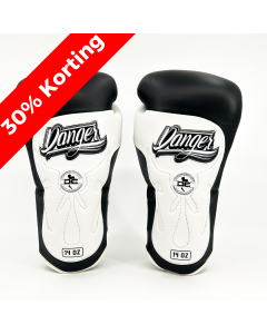 Danger Ultimate Fighter Boxing Gloves - Leather - Black/White