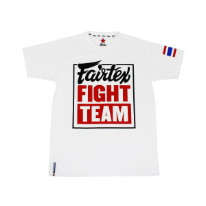 Fairtex Fight Team T-Shirt - White - print Red / Black