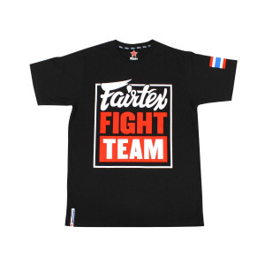 Fairtex Fight Team T-Shirt - Black - print White/Red