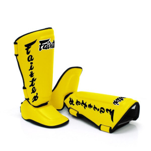 Fairtex Twister - Detachable In-Step Shin Pads - Yellow