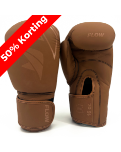 Flow Progress Boxing Gloves - Multi-Layered Foam - Matte Brown Cowhide Leather