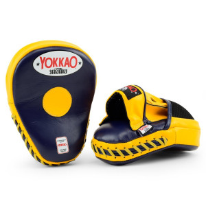 Yokkao Focus Mitts Open Fingers - Leather - Evening Blue / Gold