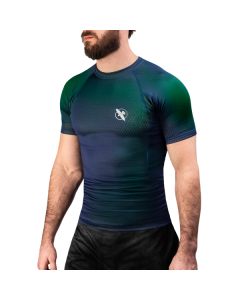 Hayabusa Fusion Short Sleeve Rashguard - Blue / Green