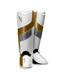 Hayabusa T3 Full-Back Shinguards - White / Gold