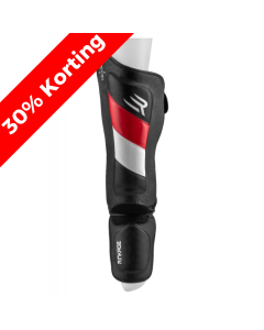 Rinkage Heritage Shin Guards - Carbon - Black / Red / White