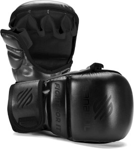 Sanabul Essential 7 oz MMA Hybrid Sparring Gloves - Black