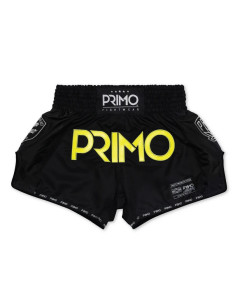 Primo Muay Thai Shorts - Free Flow Series - Metatec - Black / Neon Yellow