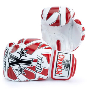 Yokkao - Limited Edition - Broken Boxing Gloves - Genuine Leather - White/Red