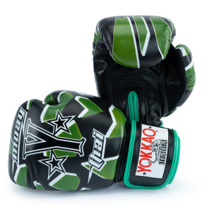 Yokkao - Limited Edition - Broken Boxing Gloves - Genuine Leather - Black / Green