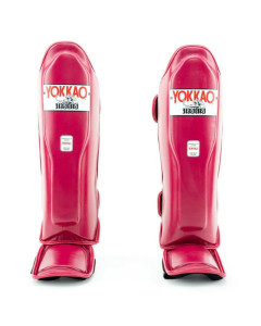 Yokkao Matrix Shin Guards - Leather - Cerise