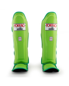 Yokkao Matrix Shinguards - Leather - Lime Zest