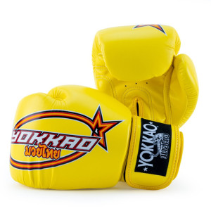 Yokkao Vertical Boxing Gloves - Microfiber Leather - Yellow