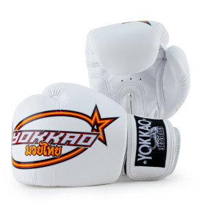 Yokkao Vertical Boxing Gloves - Microfiber Leather - White