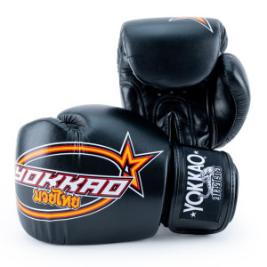 Yokkao Vertical Boxing Gloves - Microfiber Leather - Black