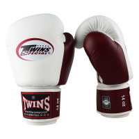 Twins Boxing Gloves - BGVL 3 - White / Wine red