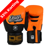 Danger Evolution Black Wrist Boxing Gloves - Semi Leather - Orange/Black