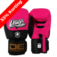 Danger Evolution Black Wrist Boxing Gloves - Semi Leather - Pink/Black