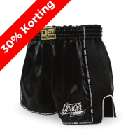 Danger Muay Thai Shorts Low Waist - Satin - Black