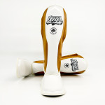 Danger Reborn Shin Guards - Leather - White/Gold