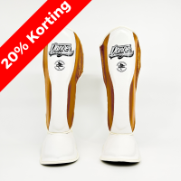 Danger Reborn Shin Guards - Leather - White/Gold