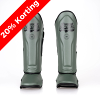 Danger Supermax Shin Guards - Army Edition - Leather - Army Green