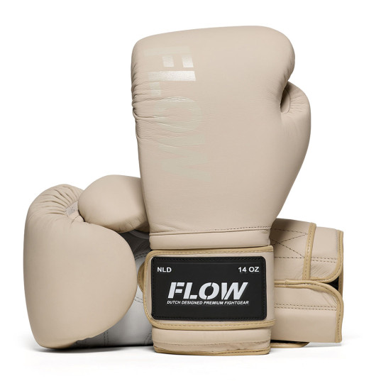 Flow - Challenge Boxhandschuhe - Echtes Leder - Beige