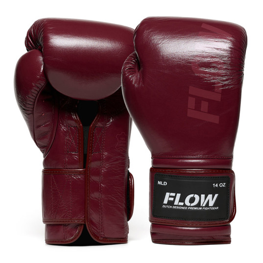 Flow - Challenge Boxhandschuhe - Echtes Leder - Dunkelrot