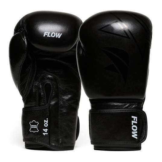 Flow Progress Boxhandschuhe - mehrlagiger Schaum - Schwarzes Rindsleder