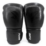 Flow Progress Boxing Gloves - Multi-Layered Foam - Black Cowhide Leather